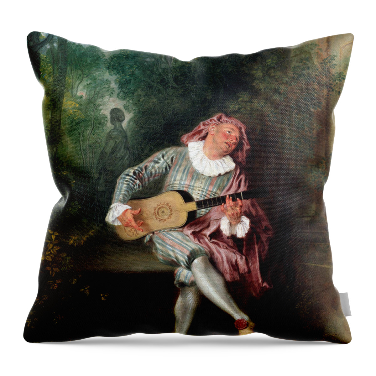 Music Throw Pillow featuring the painting Mezzetin by Long Shot
