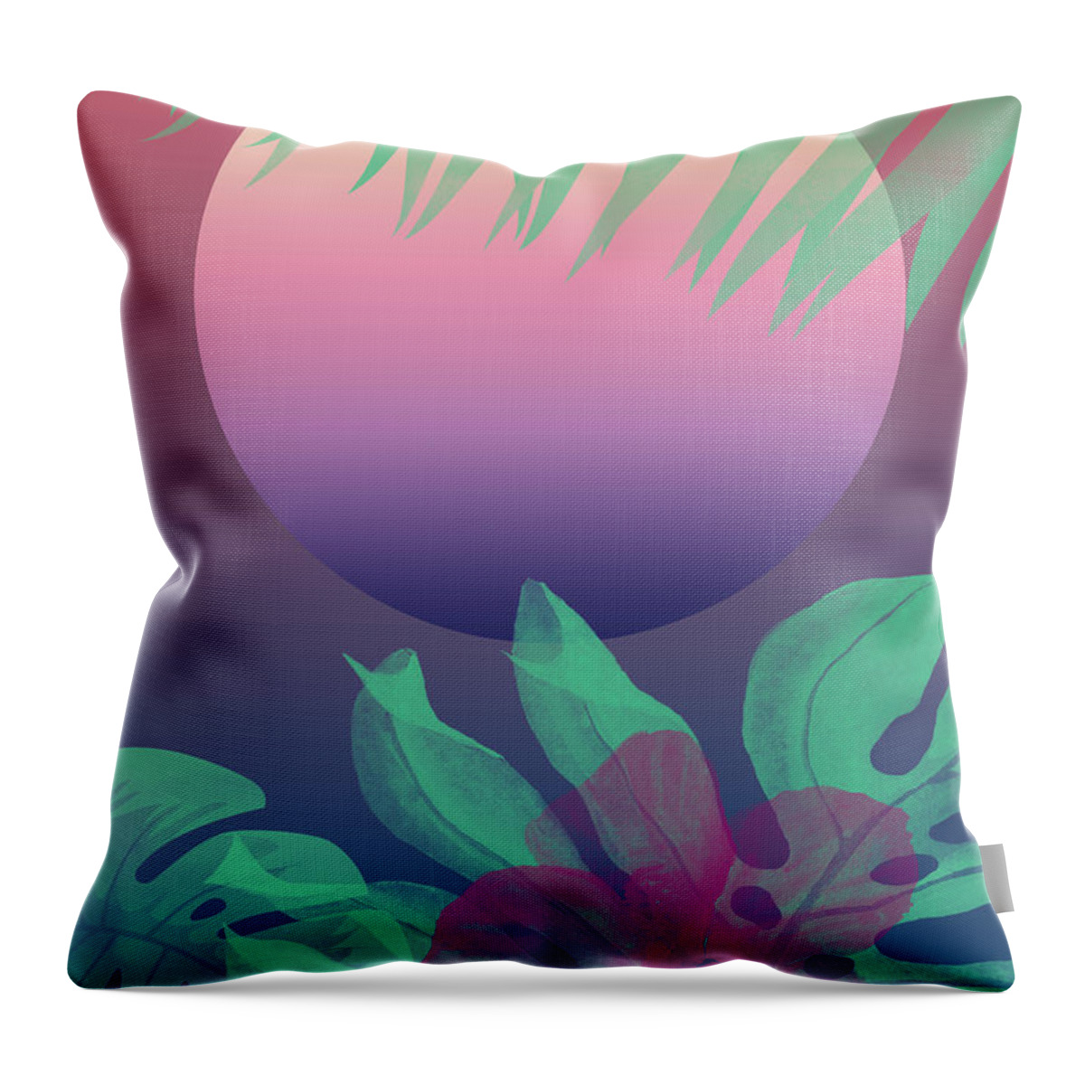 Miami Throw Pillow featuring the digital art Miami Dreaming - Dawn by Christopher Lotito
