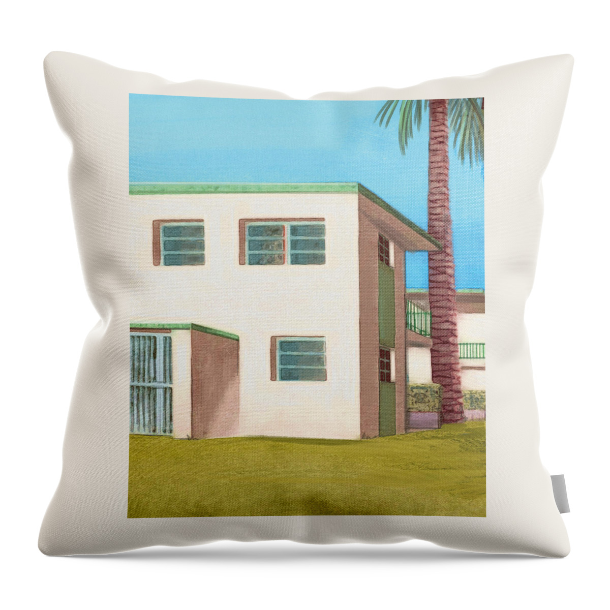 Florida Throw Pillow featuring the digital art Miami Helicopter Tours A Bird's-Eye View by Lotus Leafal