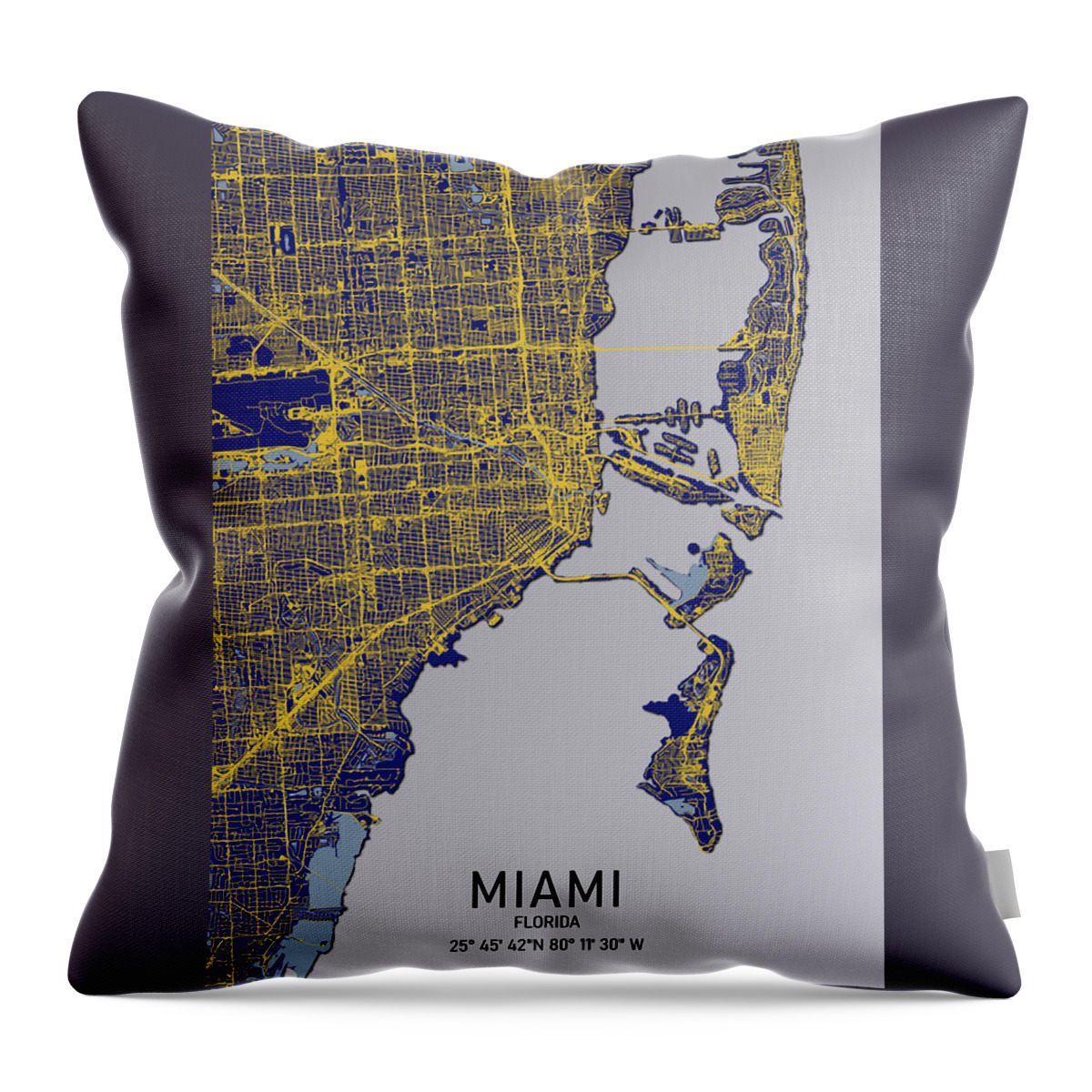 Florida Throw Pillow featuring the digital art Miami Historic Neighborhoods A Walk through Time by Lotus Leafal