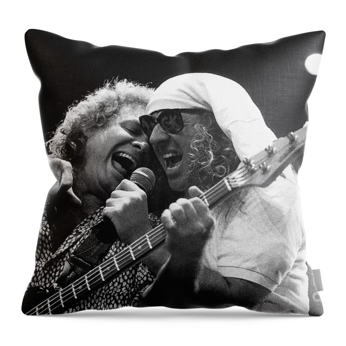 Musician Throw Pillow featuring the photograph Michael Anthony and Sammy Hagar - Van Halen by Concert Photos