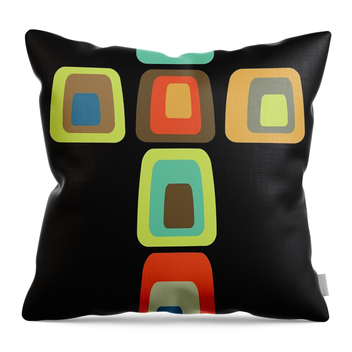 Christian Throw Pillow featuring the digital art Mid Century Modern Oblong Cross by Donna Mibus