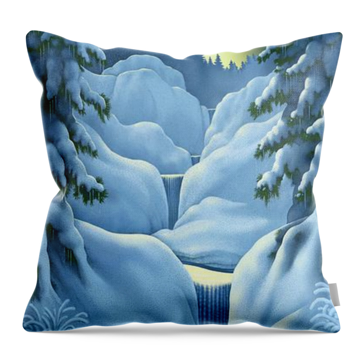 Landscape Throw Pillow featuring the digital art Midnight Sun by Scott Ross