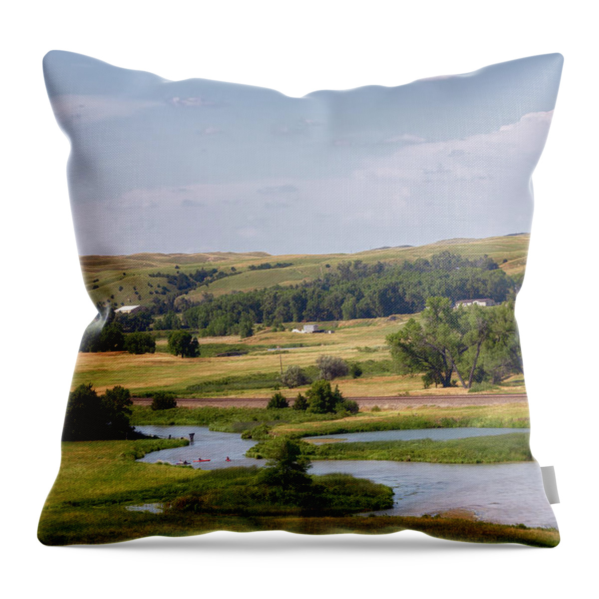 Nebraska Sandhills Throw Pillow featuring the photograph Middle Loup River - Sandhills Journey by Susan Rissi Tregoning