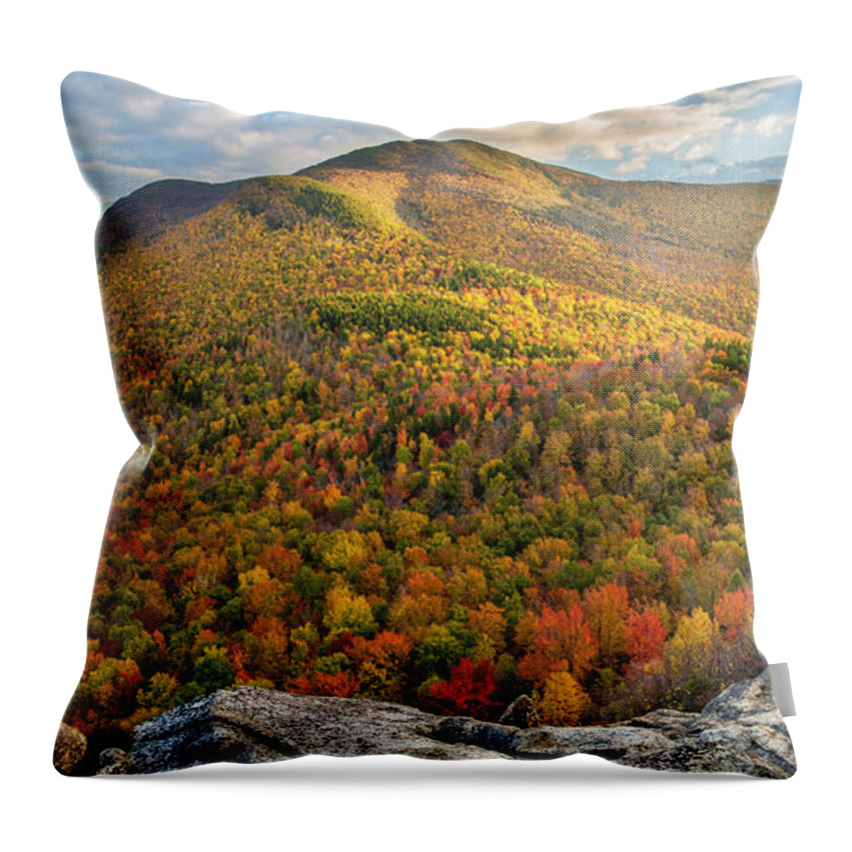 Middle Throw Pillow featuring the photograph Middle Sugarloaf Autumn Glow by White Mountain Images