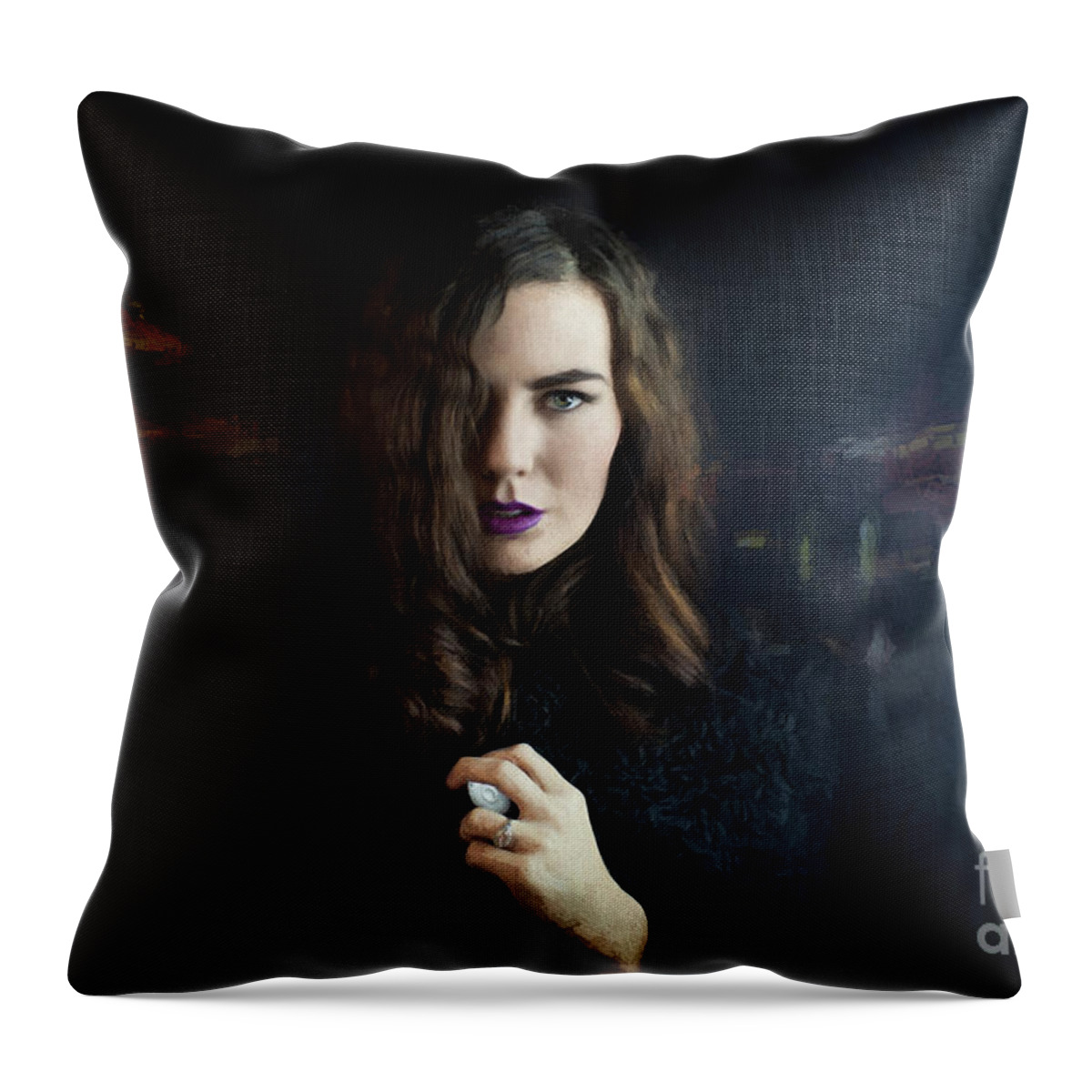 Louvre Throw Pillow featuring the digital art Midnight at the Louvre by Jim Hatch