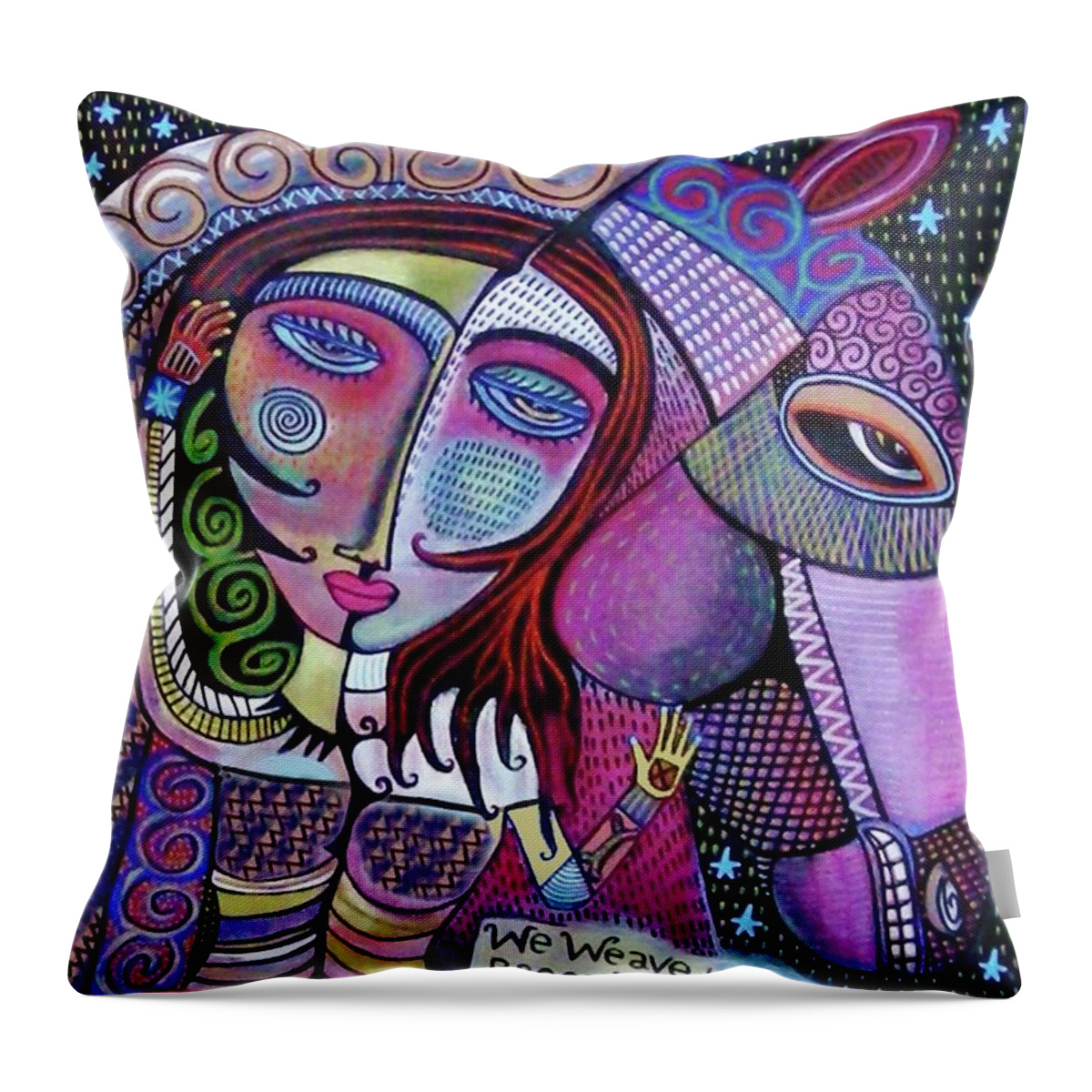 Sandra Silberzweig Throw Pillow featuring the painting Mystical Midnight Enchantment by Sandra Silberzweig