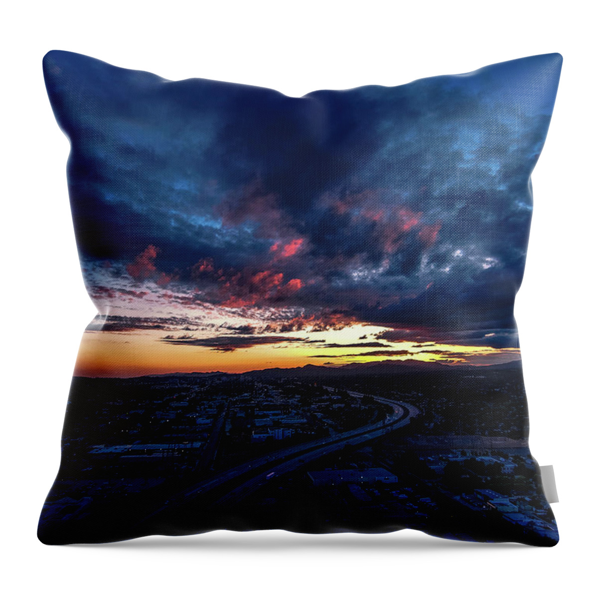 Sunset Throw Pillow featuring the photograph Midnight Sunet by Marcus Jones