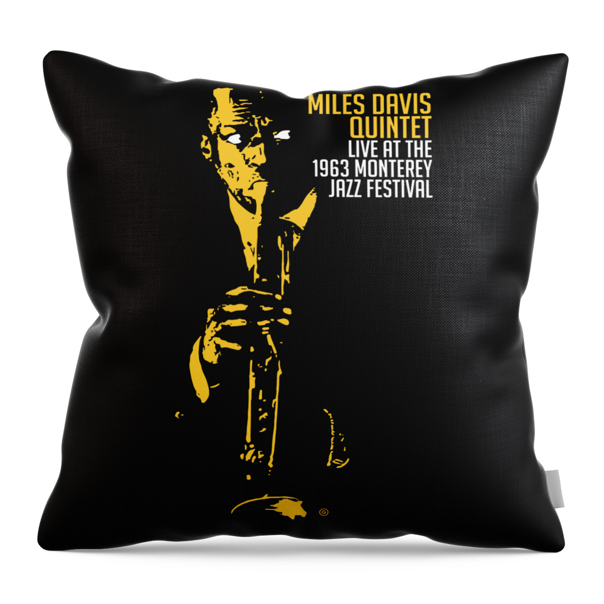 Advertising Throw Pillow featuring the digital art Miles Davis by Gary Grayson