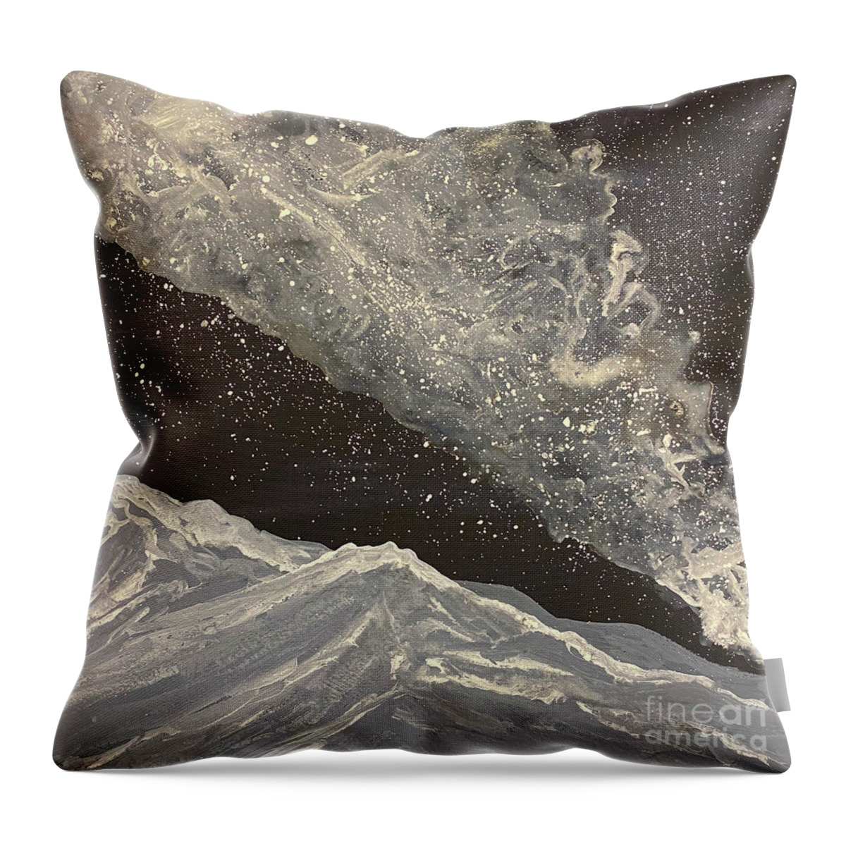 Milky Way Throw Pillow featuring the painting Milky Way Night by Lisa Neuman