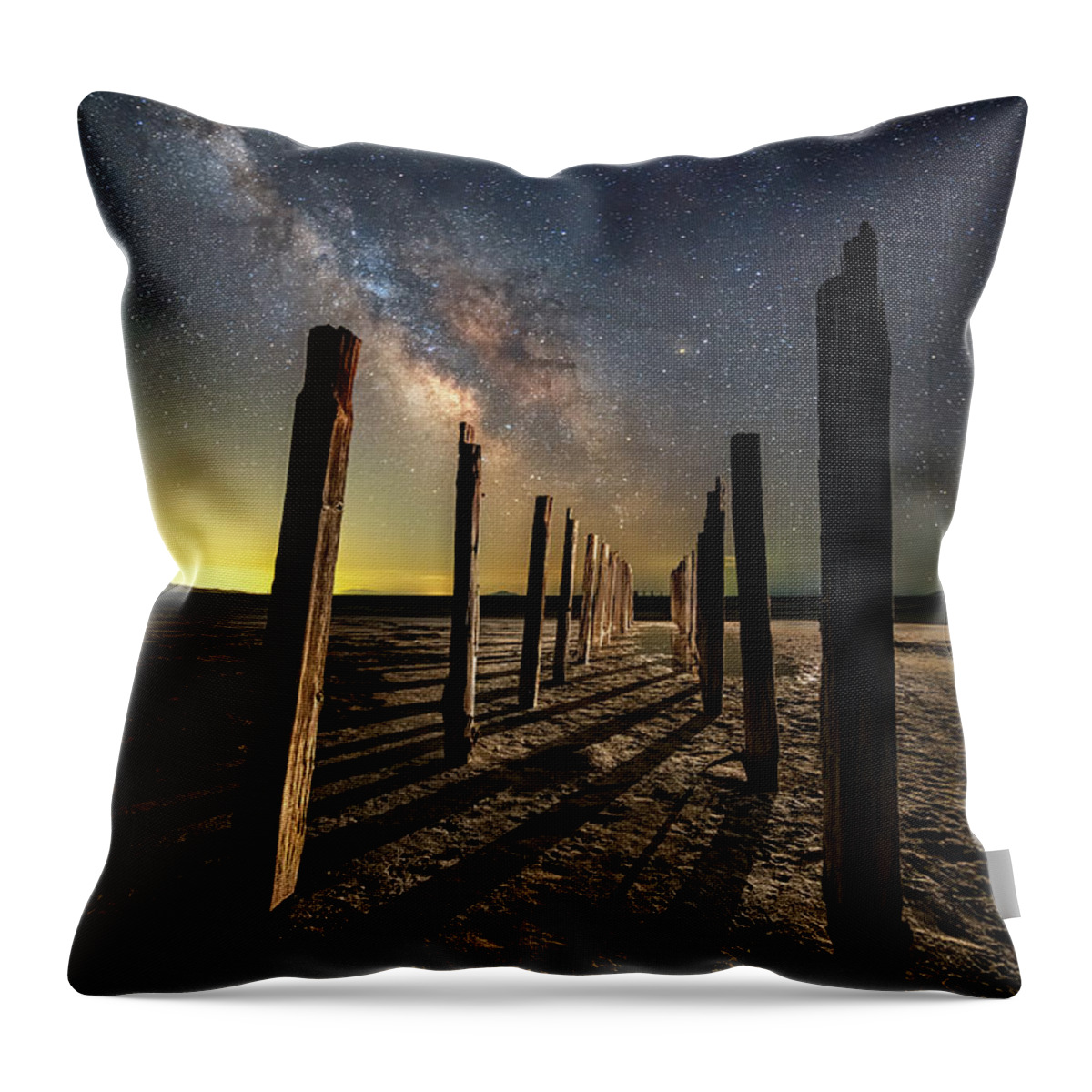 Utah Throw Pillow featuring the photograph Milky Way on Salt Lake Shore by Michael Ash