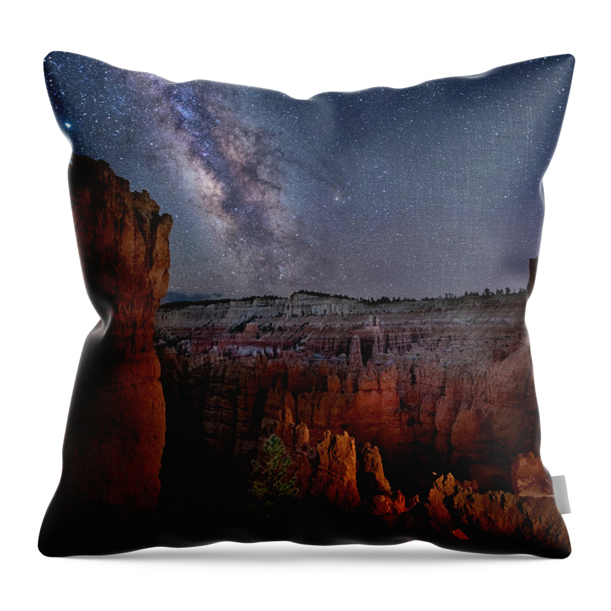 Bryce Throw Pillow featuring the photograph Milky Way Over Bryce Canyon by Michael Ash