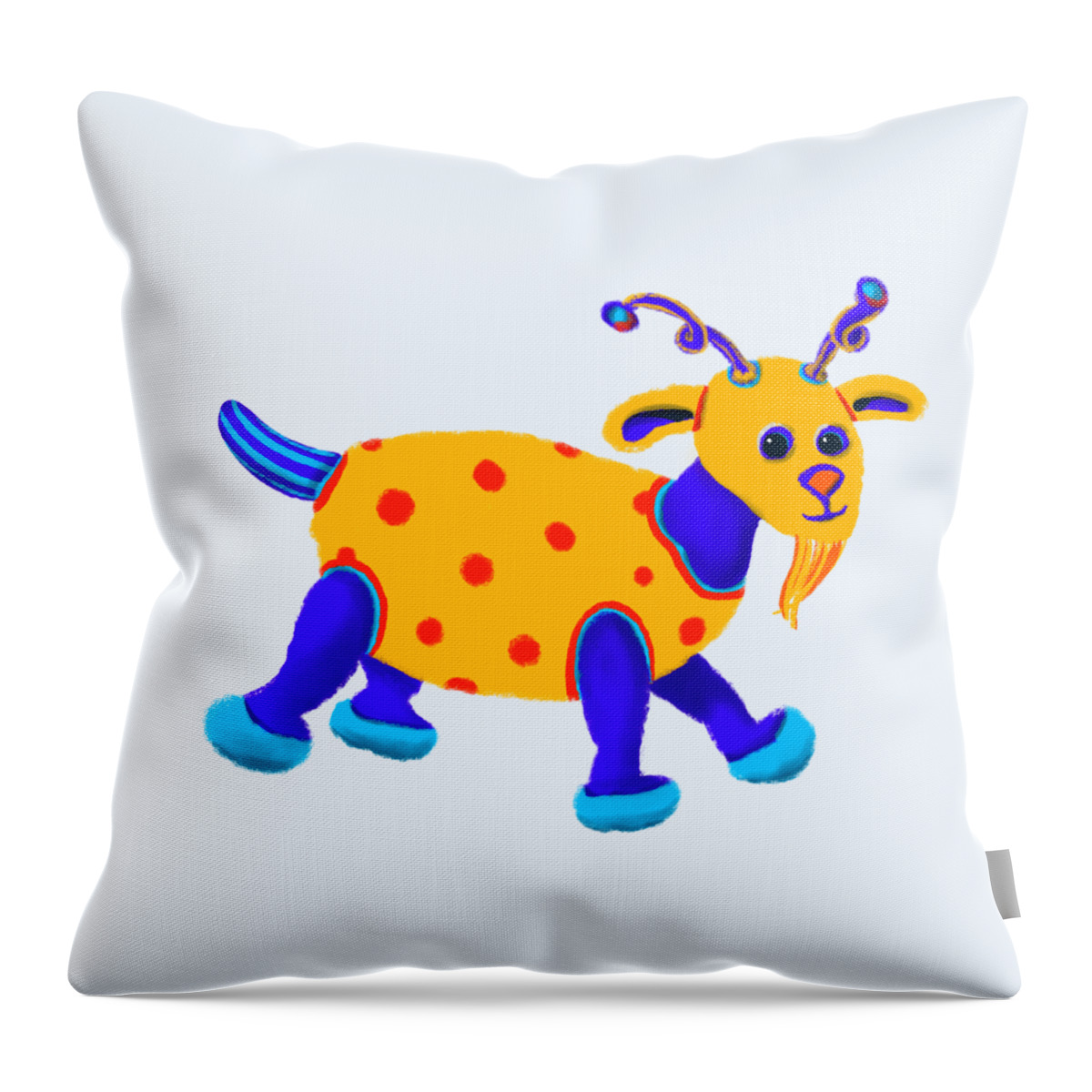 Goat Throw Pillow featuring the digital art Milo by Mandy Tabatt