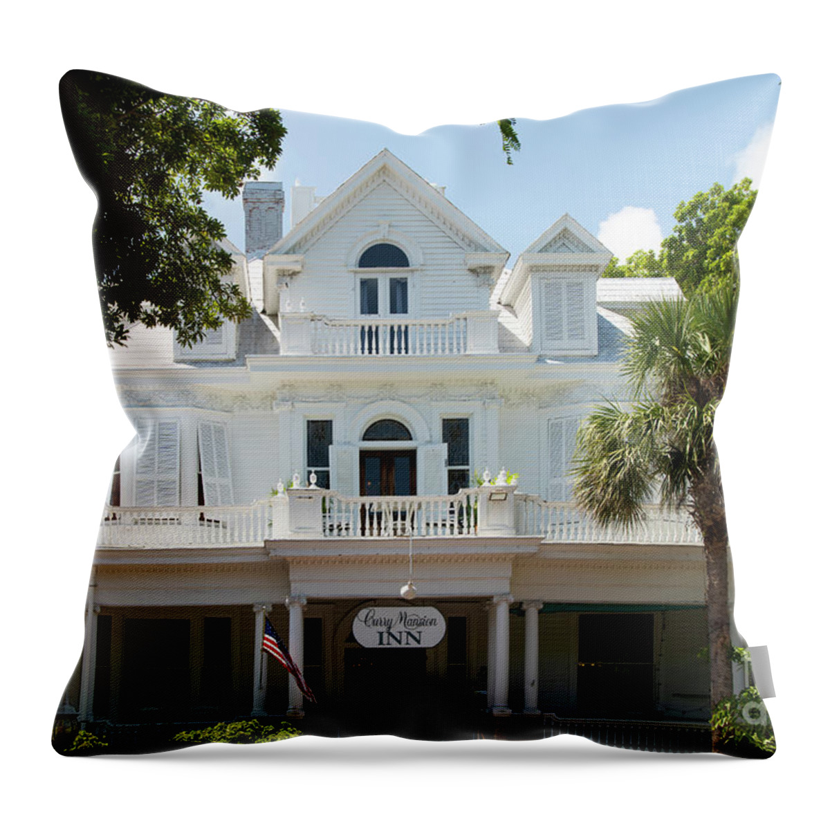 Wayne Moran Photograpy Throw Pillow featuring the photograph Milton W Curry House Key West Florida by Wayne Moran
