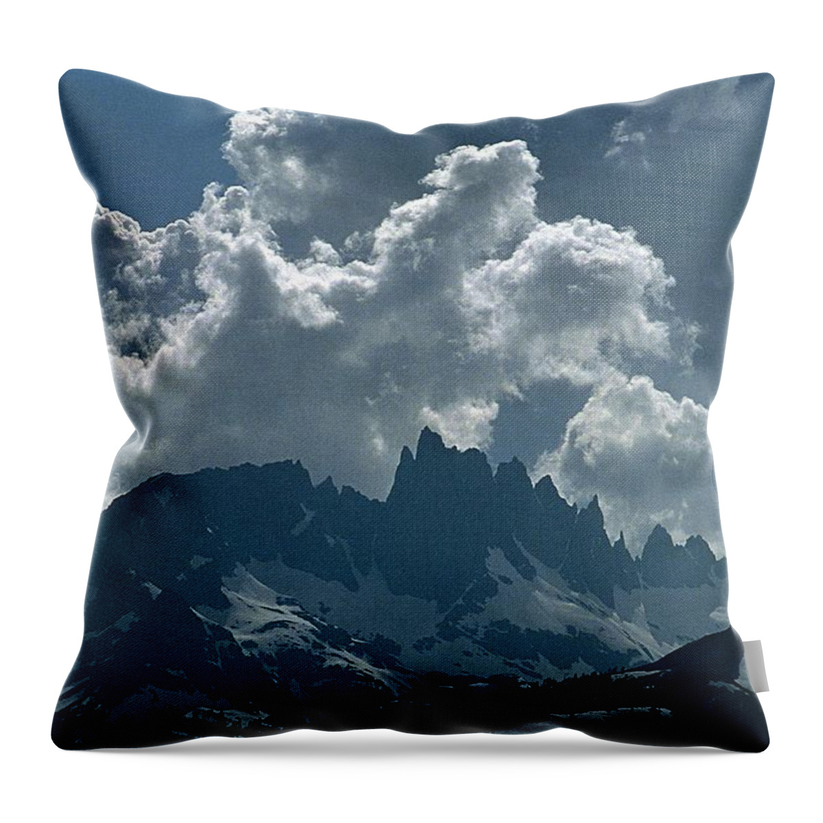 Minarets Throw Pillow featuring the photograph Minarets and Clouds, Ansel Adams Wilderness, Iconic Vista, Mammoth Lakes, California by Bonnie Colgan