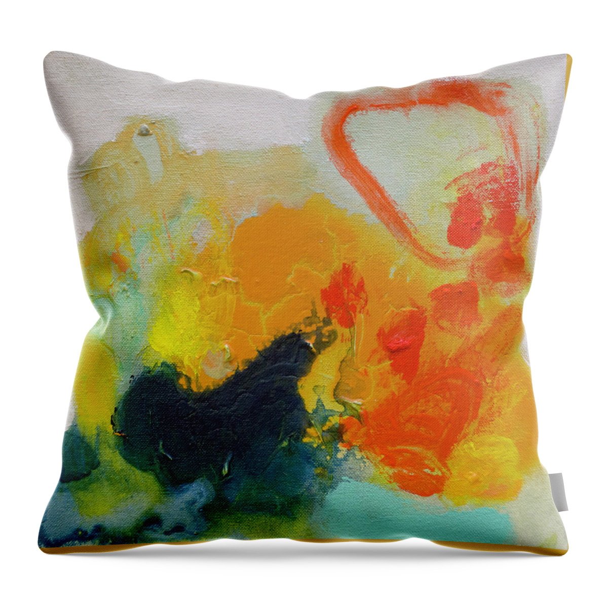 Abstract Throw Pillow featuring the painting Mini 05 by Claire Desjardins