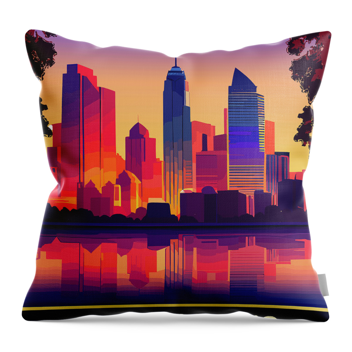 Minneapolis Throw Pillow featuring the digital art Minneapolis, Minnesota by Long Shot