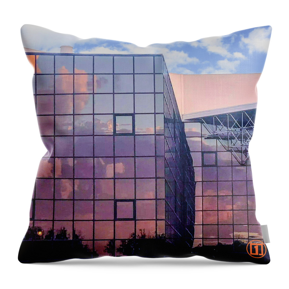 Clouds Throw Pillow featuring the photograph Mirrored Windows by Grey Coopre