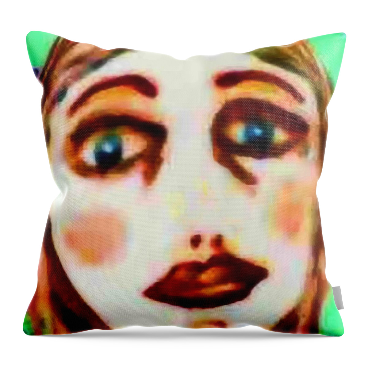 Woman Throw Pillow featuring the painting Missing Mirror by Gabby Tary