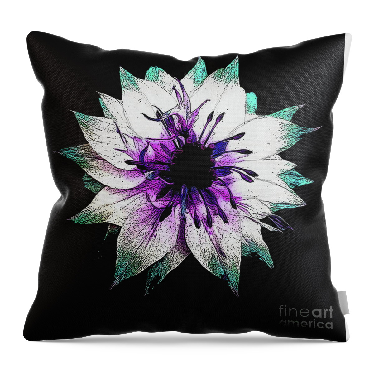 Love In The Mist Throw Pillow featuring the digital art Mist Star by Tracey Lee Cassin