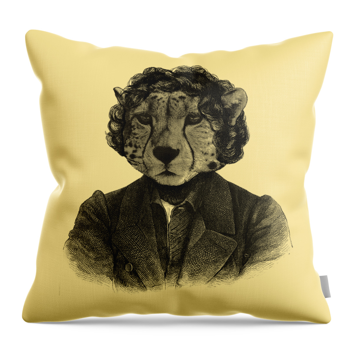 Cheetah Throw Pillow featuring the digital art Mister Cheetah by Madame Memento