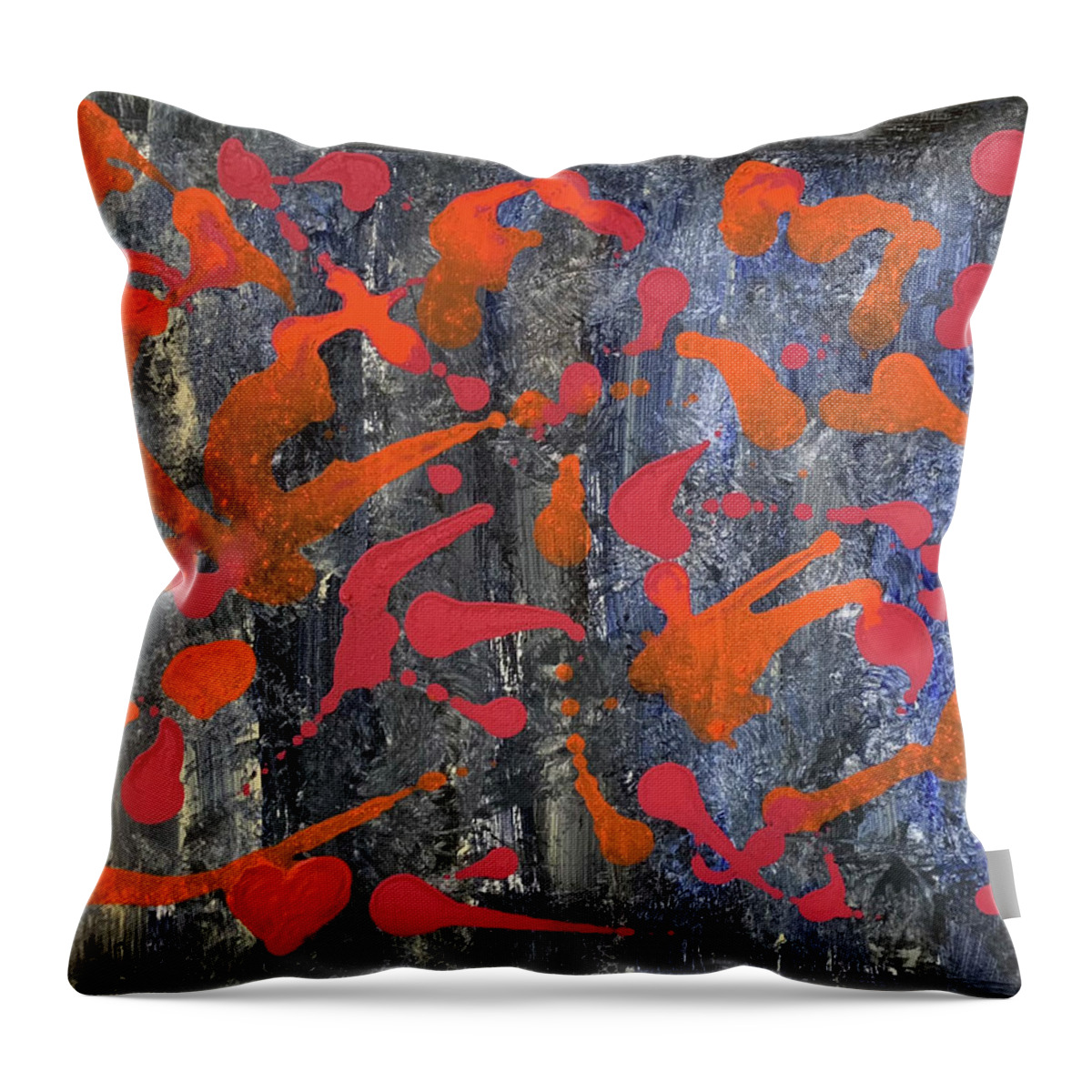 Abstract Throw Pillow featuring the painting Misty by Leslie Porter