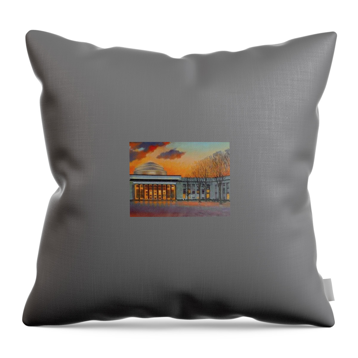 Mit Throw Pillow featuring the painting MIT by Dianne Panarelli Miller