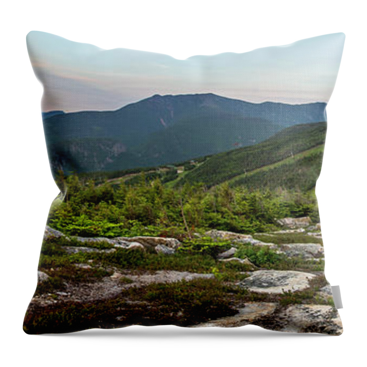 Mittersill Throw Pillow featuring the photograph Mittersill Summer Sunset Panorama by White Mountain Images