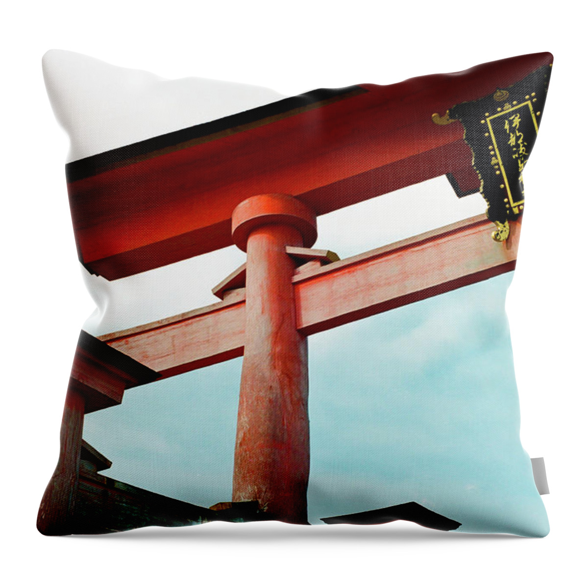 Japan Throw Pillow featuring the photograph Miyajima 02 by Niels Nielsen