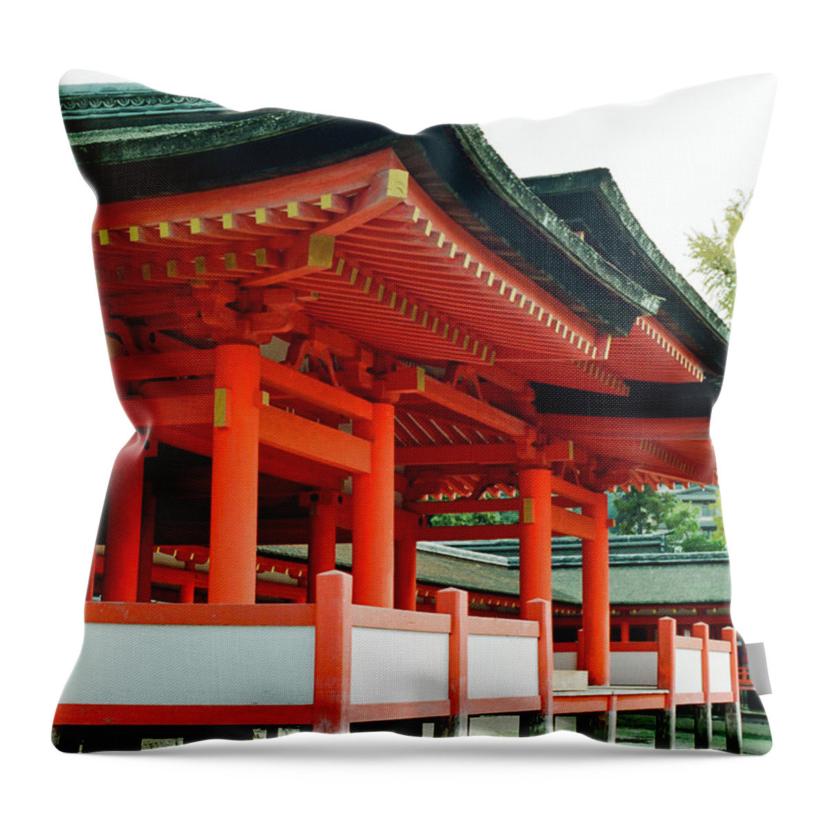 Japan Throw Pillow featuring the photograph Miyajima 05 by Niels Nielsen