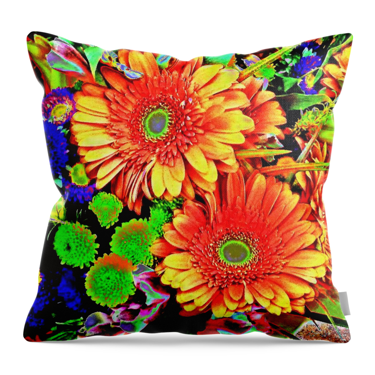Color Throw Pillow featuring the photograph Modern Art Color Bouquet by Andrew Lawrence