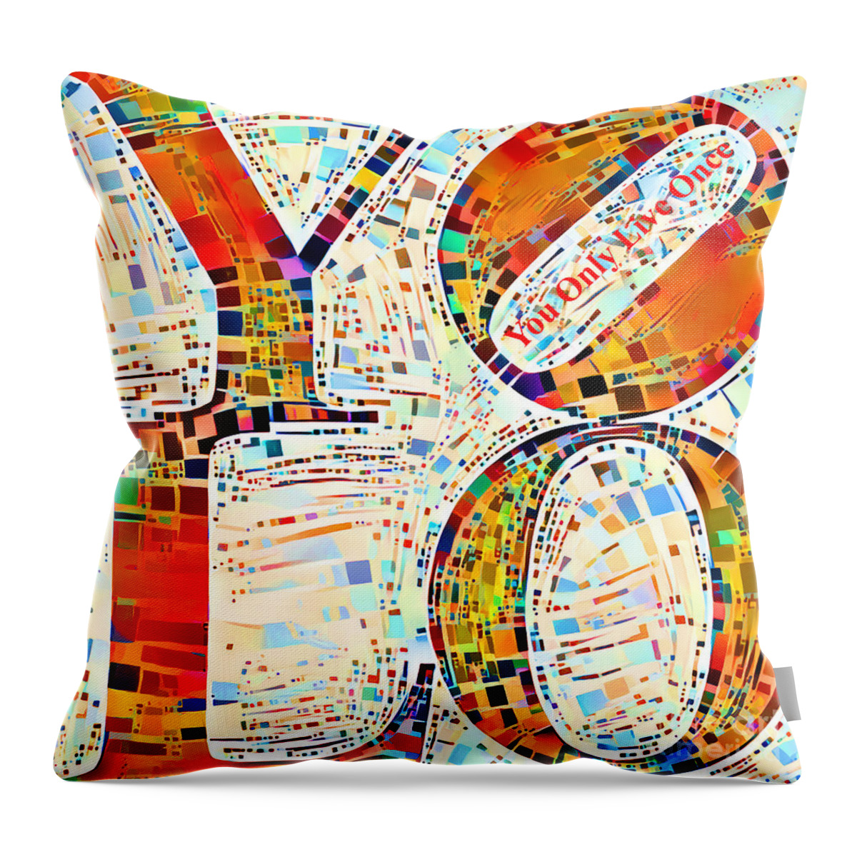 Wingsdomain Throw Pillow featuring the photograph Modern Contemporary Hipster You Only Live Once YOLO 20210923 by Wingsdomain Art and Photography