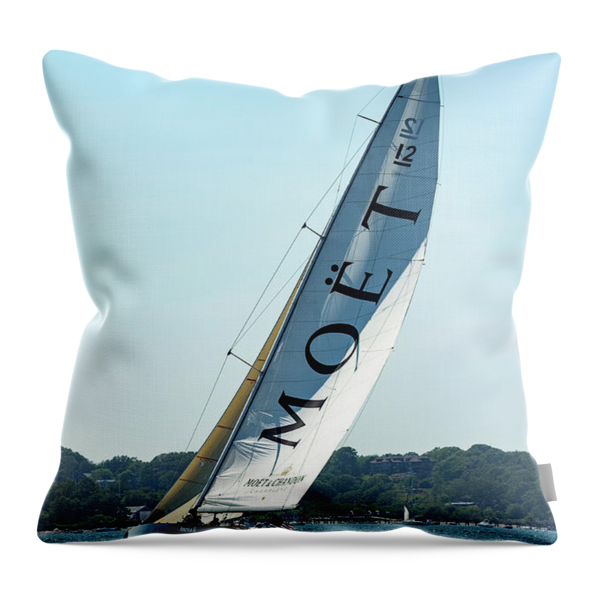 Moet Throw Pillow featuring the photograph Moet Sailing by Denise Kopko