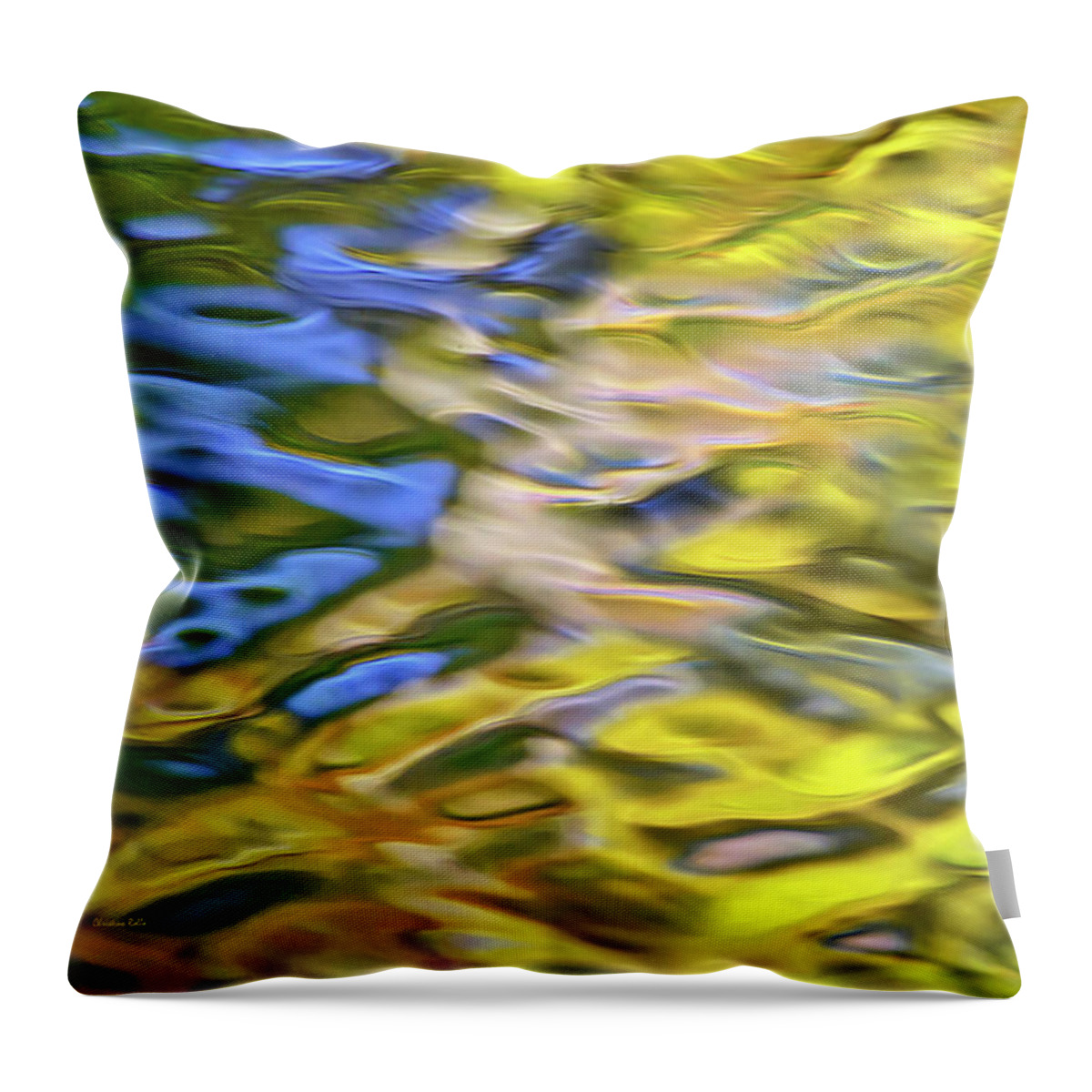 Abstract Throw Pillow featuring the photograph Mojave Gold Mosaic Abstract Art by Christina Rollo