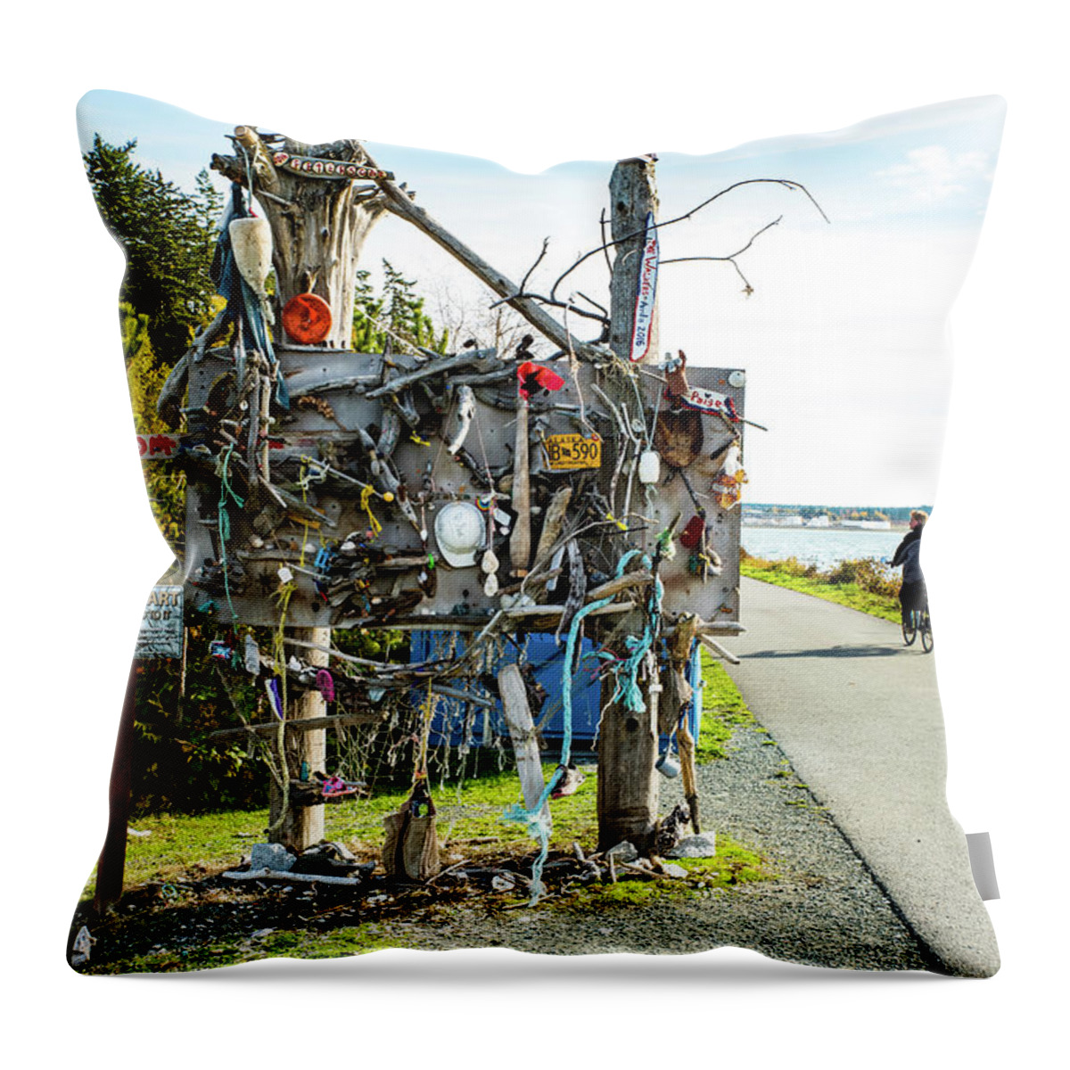 Mom As Public Art Throw Pillow featuring the photograph Mom as Public Art by Tom Cochran