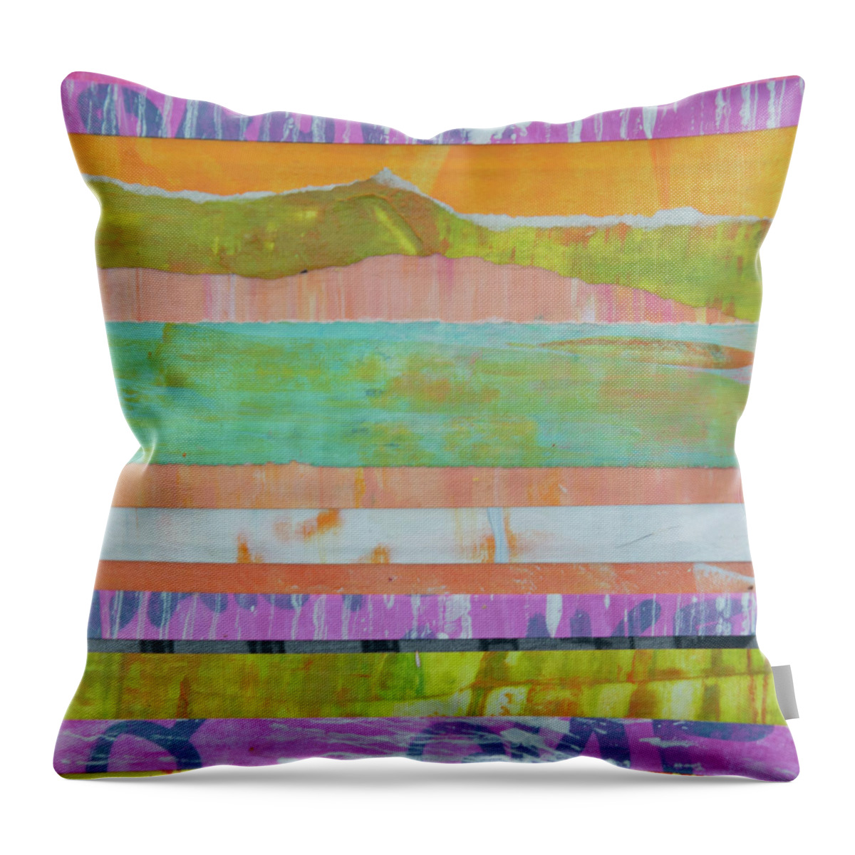 Mixed Media Throw Pillow featuring the mixed media Moments in Time 5 by Julia Malakoff