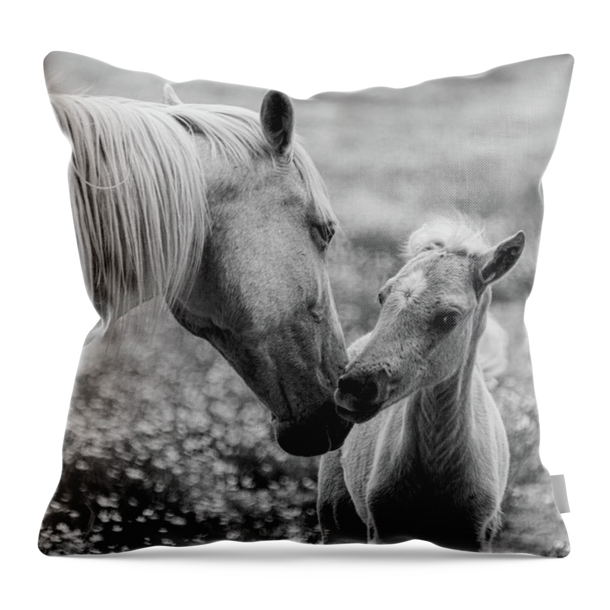 Horse Throw Pillow featuring the photograph Momma's kisses are best by Jamie Tyler