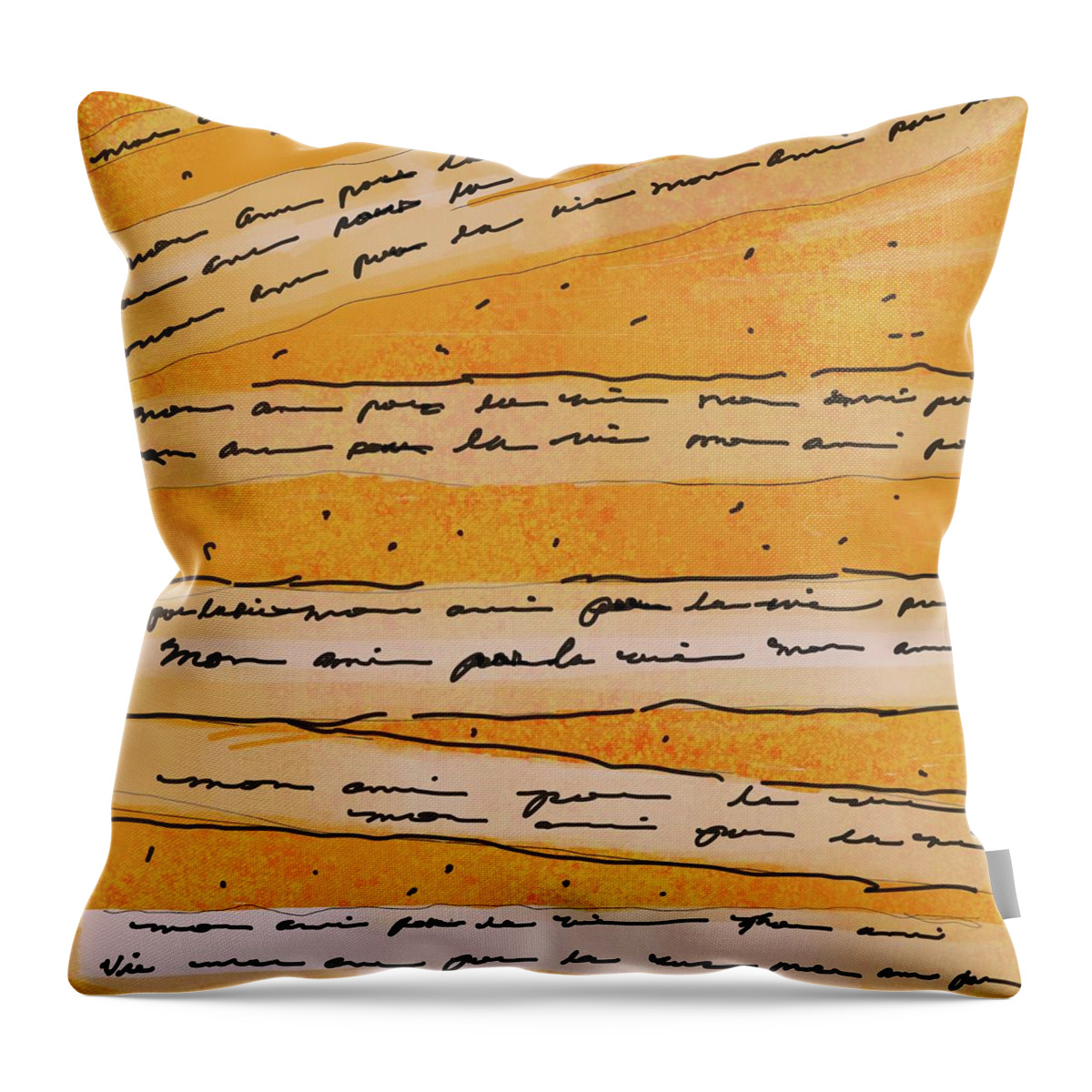 Mon Ami Pour La Vie Throw Pillow featuring the digital art Mon Ami pour La Vie by Juliette Becker