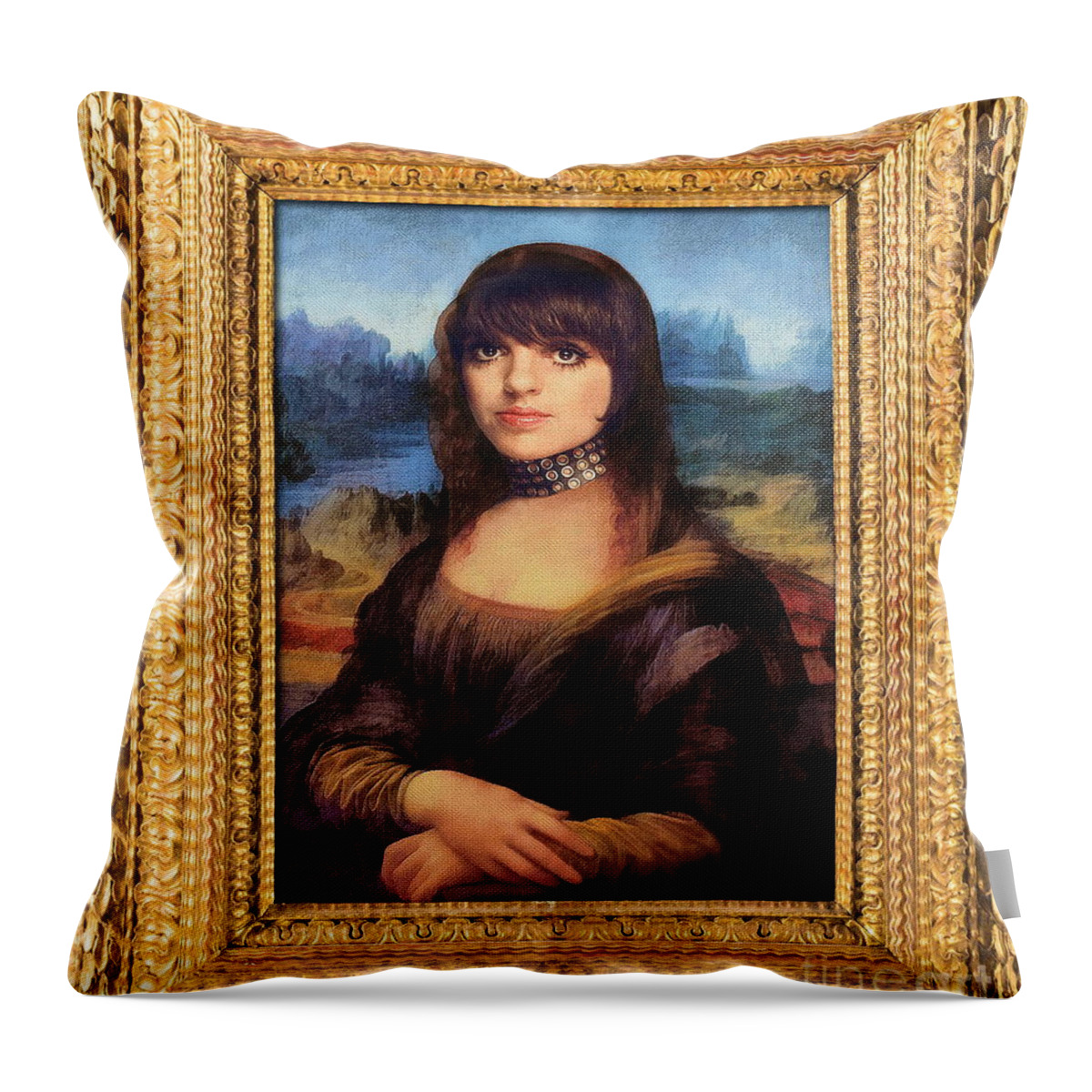 Mona Lisa Throw Pillow featuring the digital art Mona-Liza by Jerzy Czyz