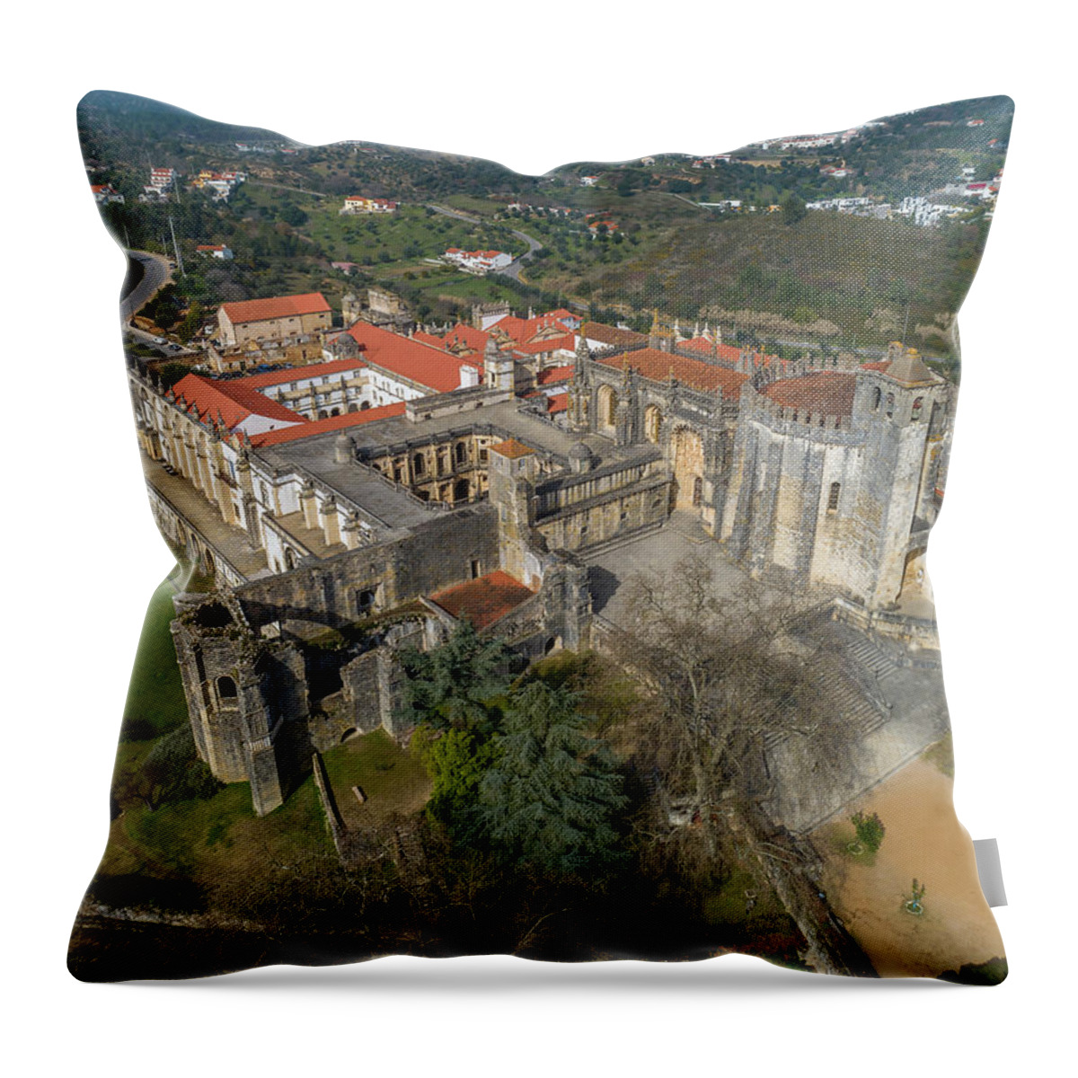 Tomar Throw Pillow featuring the photograph Monastery Convent of Christ in Portugal by Mikhail Kokhanchikov