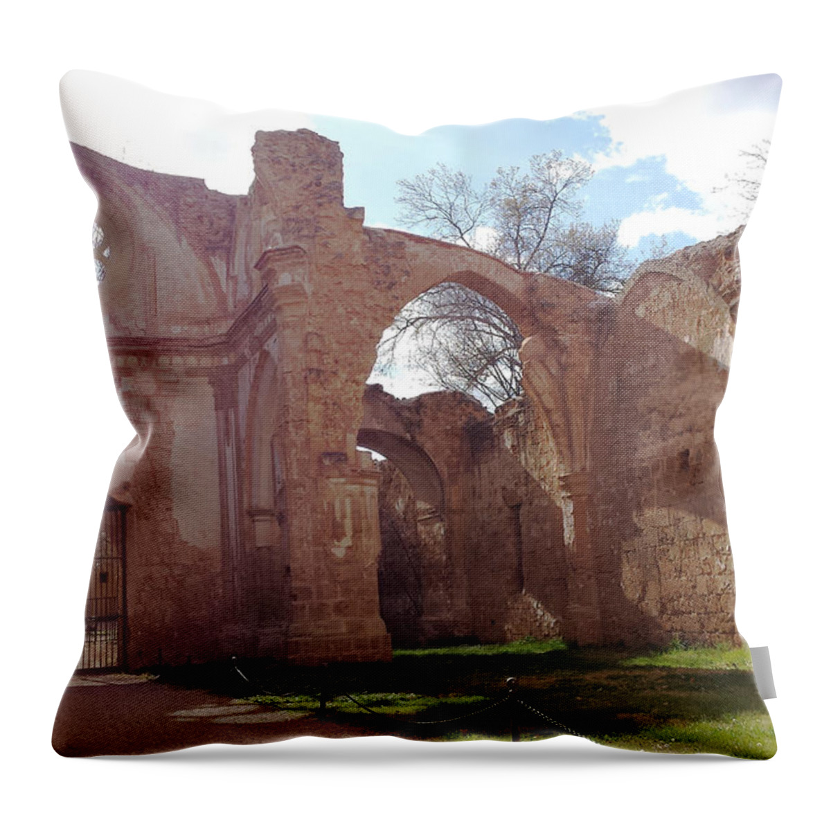 Monastère Throw Pillow featuring the photograph Monastery Spain by Joelle Philibert