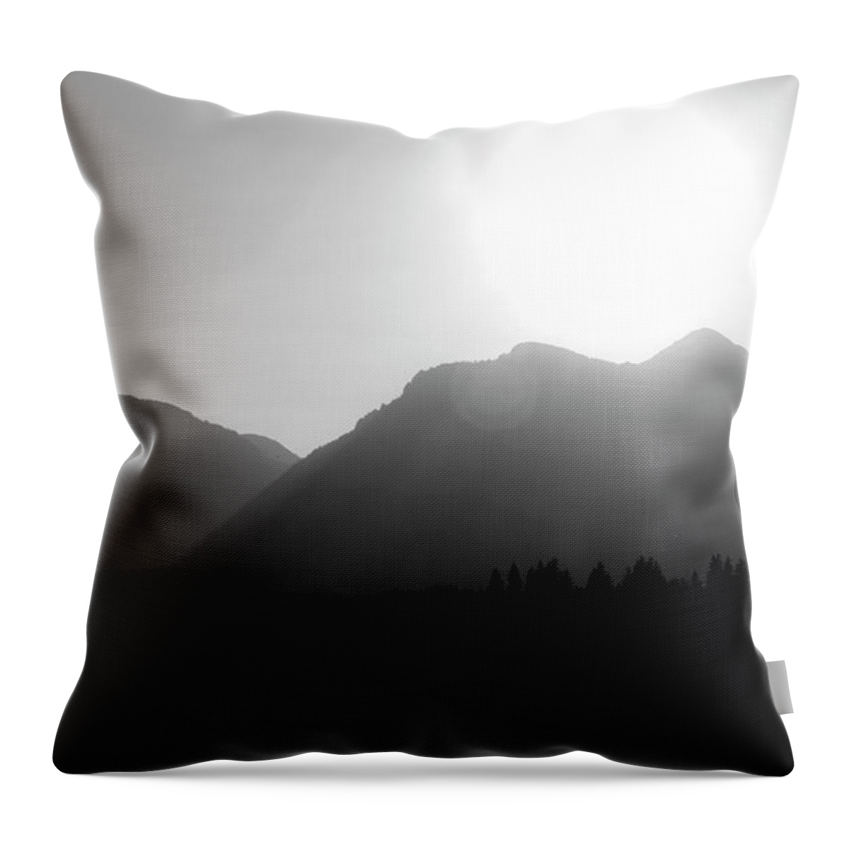 Monochrome Mountain Moment Throw Pillow featuring the photograph Monochrome Mountain Moment by Dan Sproul