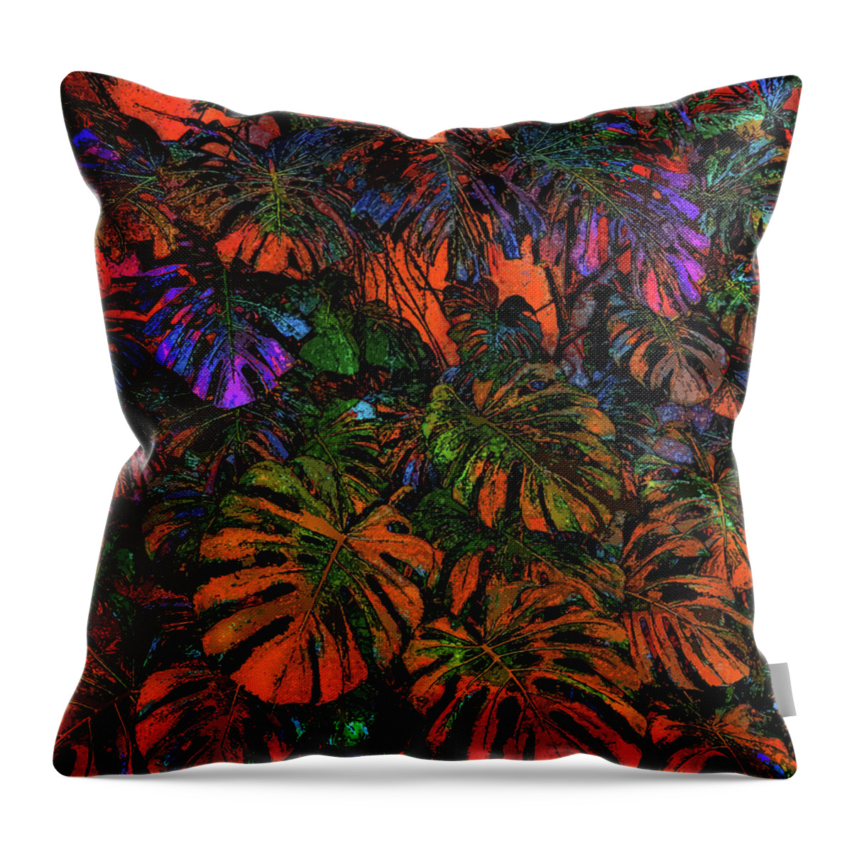 Digital Art Andy I Za Throw Pillow featuring the digital art Monstera by Andy i Za