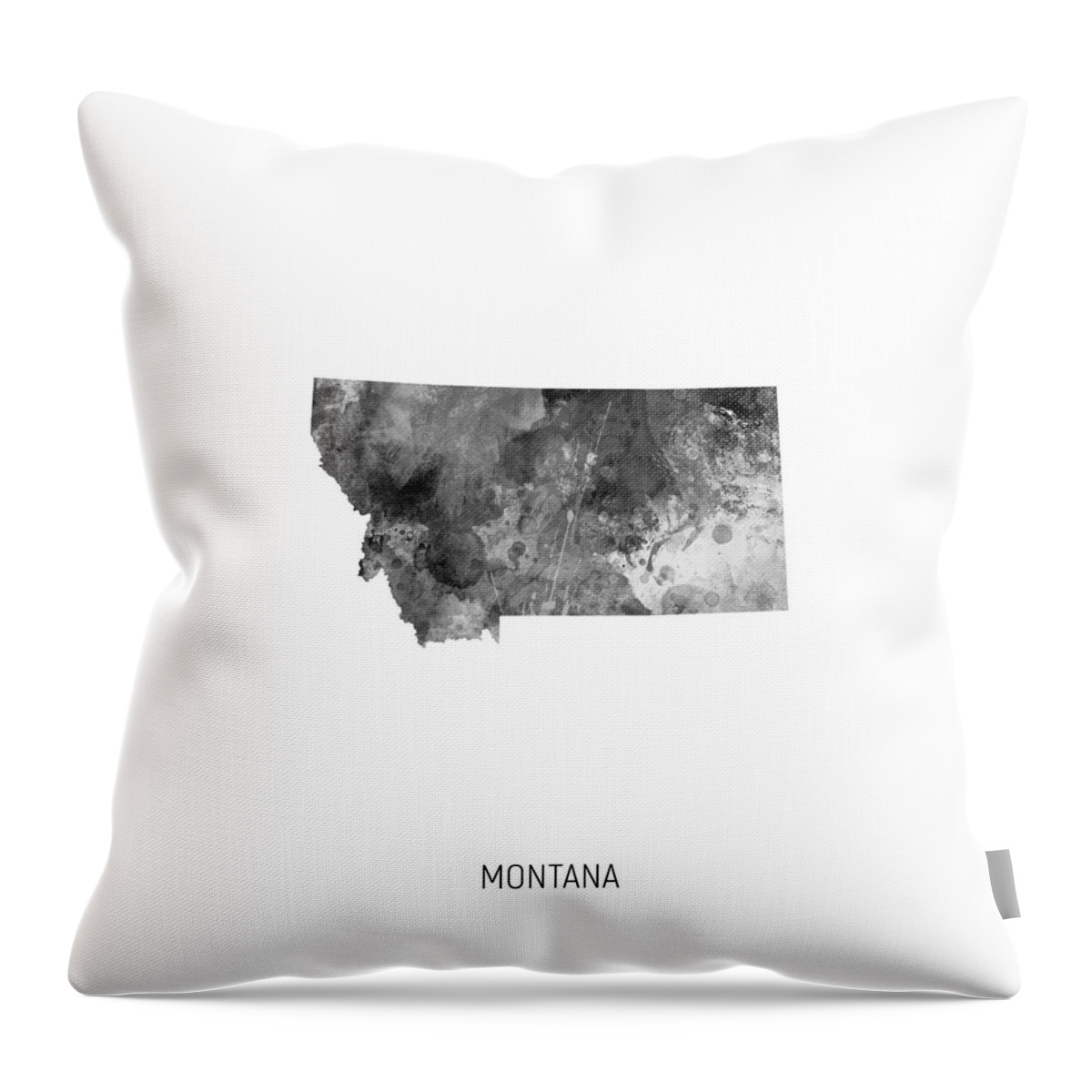 Montana Throw Pillow featuring the digital art Montana Watercolor Map #53 by Michael Tompsett