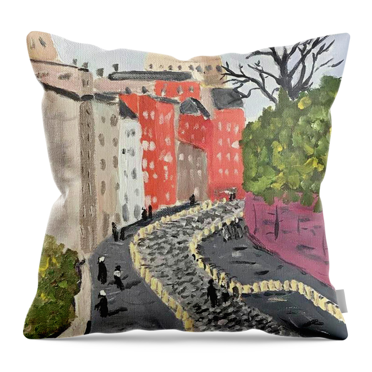  Throw Pillow featuring the painting Montmartre 7 by John Macarthur