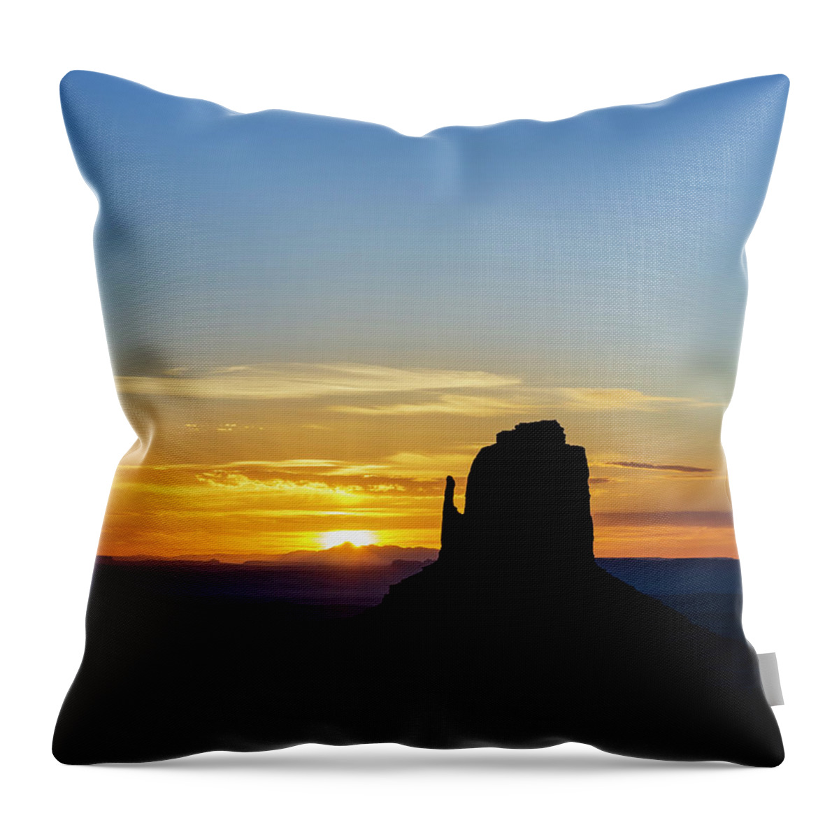 Monument Valley Throw Pillow featuring the photograph Monument Valley XXIV Sunrise Color by David Gordon