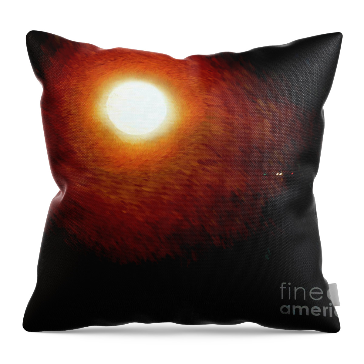  Throw Pillow featuring the photograph Moon And Ship by Blake Richards