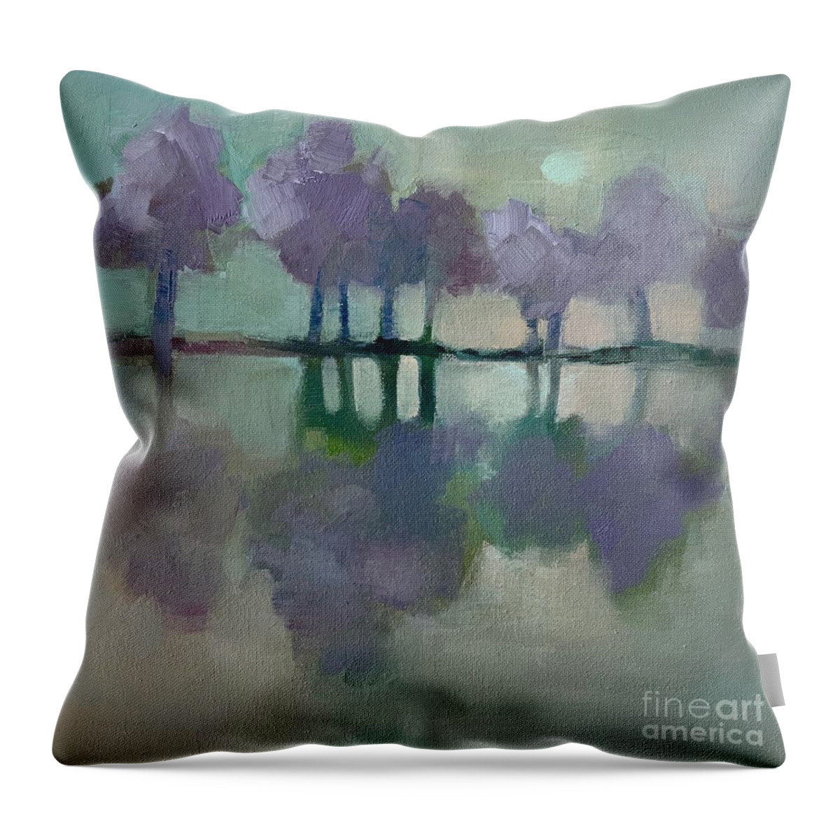 Moon Throw Pillow featuring the painting Moon Glow by Michelle Abrams