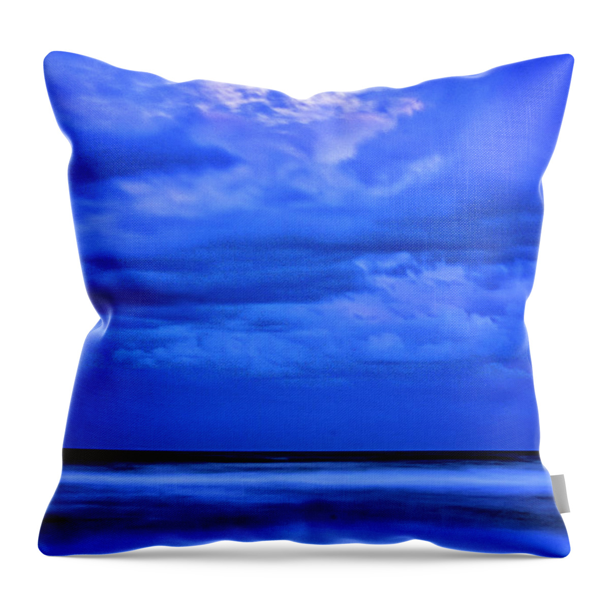 Yard Animals Throw Pillow featuring the photograph Moon Over The Ocean by Tom Singleton
