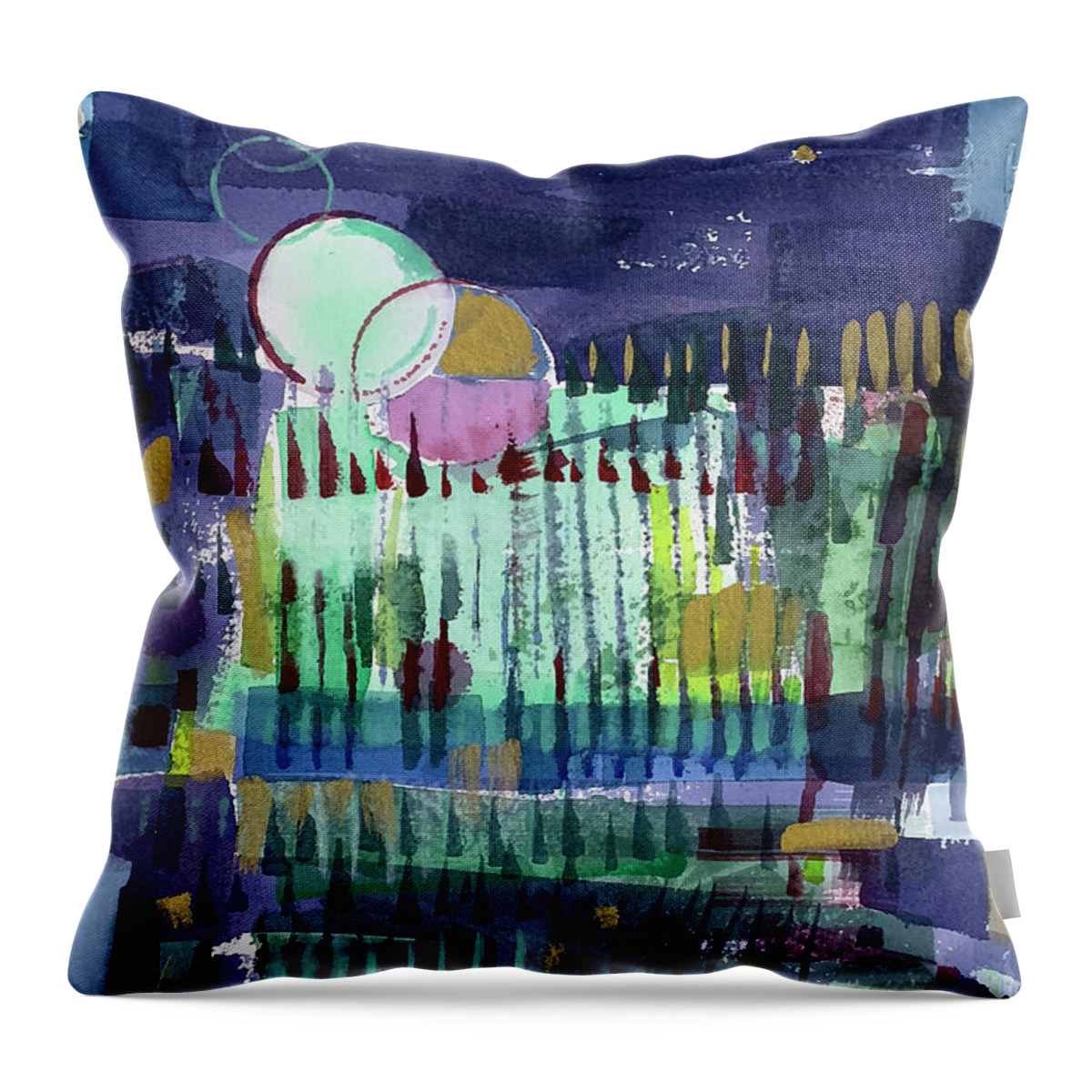 Moonscape Throw Pillow featuring the painting Moon Rising by Lisa Tennant